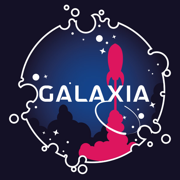 Logo fond noir Galaxia