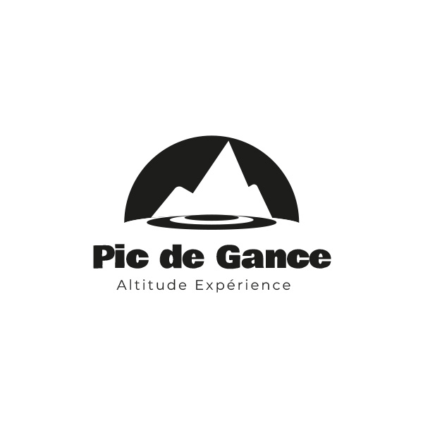 Logo monochrome Pic de Gance sur fond blanc