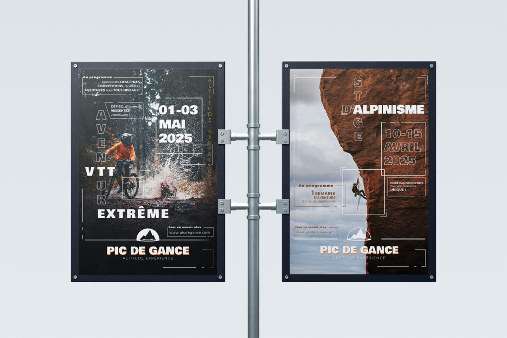 Mockup affiches d'évènement Pic de Gance