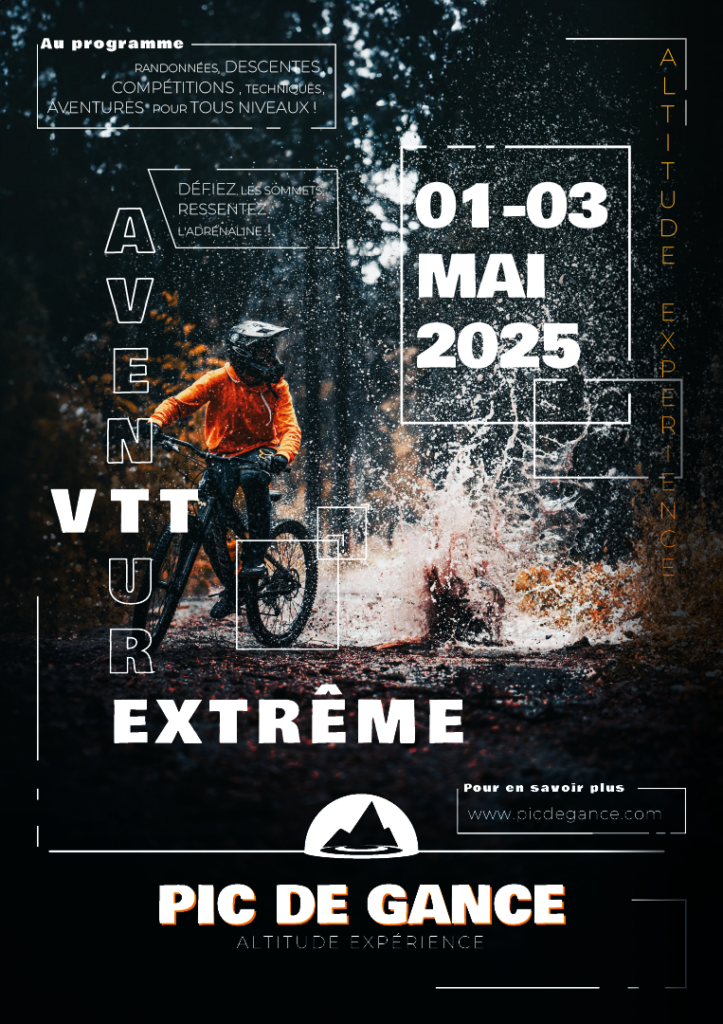 Affiche pour promouvoir l'activité VTT du Pic de Gance
