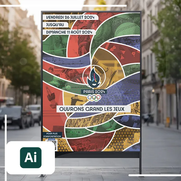 Mockup affiche des JO de Paris 2024 par Tifani Gentillet