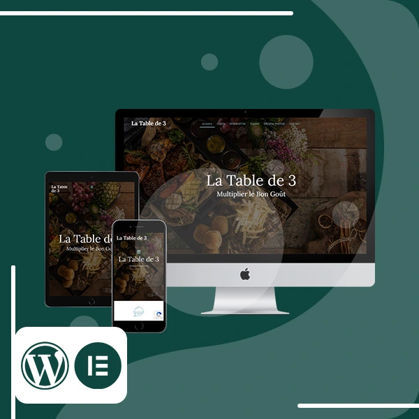 Mockup responsive, site La Table de Trois par Tifani Gentillet