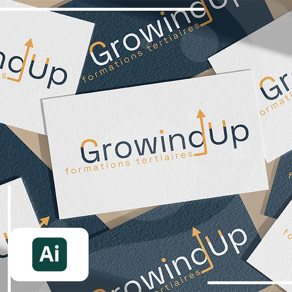 Mockup carte de visite pour GrowingUp par Tifani Gentillet
