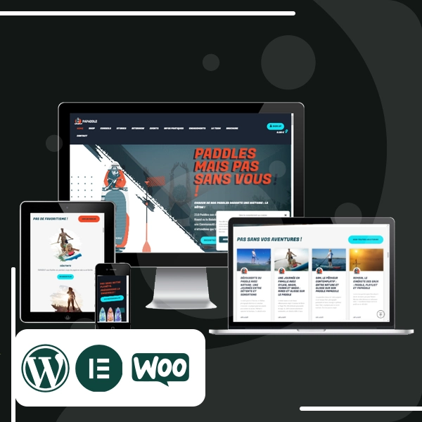 Mockup responsive du site Papaddle